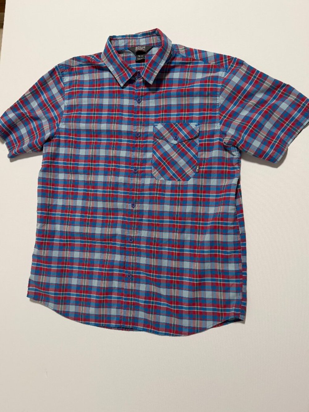 Outdoor Research Porter Shirt Short Sleeve Button Summer Plaid Men's size XL